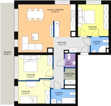 4 pokoje, mieszkanie 96,15 m², piętro 5, oferta nr 174, InPark, Łódź, Bałuty, ul. Emilii Plater / ul. Górnicza