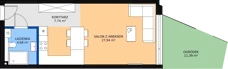 1 pokój, apartament 39,29 m², przyziemie, oferta nr A21 (A1), PRATUM Apartamenty, Mikołajki, ul. Mrągowska