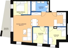 4 pokoje, apartament 71,45 m², parter, oferta nr M4, PRATUM Apartamenty, Mikołajki, ul. Mrągowska