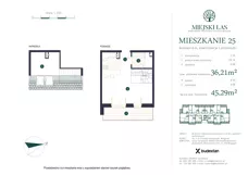 1 pokój, mieszkanie 36,21 m², piętro 2, oferta nr M25, Miejski Las, Mrągowo, ul. Marcinkowo 156