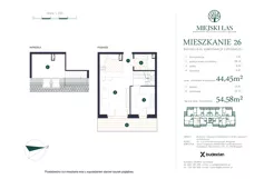 2 pokoje, mieszkanie 44,45 m², piętro 2, oferta nr M26, Miejski Las, Mrągowo, ul. Marcinkowo 156