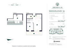 2 pokoje, mieszkanie 44,24 m², piętro 2, oferta nr M35, Miejski Las, Mrągowo, ul. Marcinkowo 156