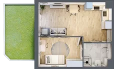 2 pokoje, mieszkanie 42,35 m², parter, oferta nr 1.1.1., Dywizjonu 303, Pruszcz Gdański, ul. Dywizjonu 303