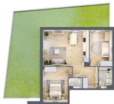 3 pokoje, mieszkanie 68,56 m², parter, oferta nr 2.1.7., Dywizjonu 303, Pruszcz Gdański, ul. Dywizjonu 303