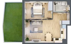 2 pokoje, mieszkanie 46,88 m², parter, oferta nr 2.1.8., Dywizjonu 303, Pruszcz Gdański, ul. Dywizjonu 303