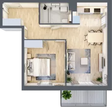 2 pokoje, mieszkanie 49,79 m², piętro 2, oferta nr 2.3.6., Dywizjonu 303, Pruszcz Gdański, ul. Dywizjonu 303