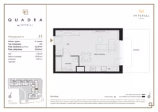 1 pokój, mieszkanie 31,39 m², parter, oferta nr 1.51, Imperial QUADRA, Kraków, Prądnik Biały, ul. Rybałtowska