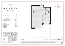 2 pokoje, mieszkanie 38,55 m², parter, oferta nr 1.28, Imperial QUADRA, Kraków, Prądnik Biały, ul. Rybałtowska