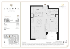 2 pokoje, mieszkanie 38,62 m², piętro 1, oferta nr 1.20, Imperial QUADRA, Kraków, Prądnik Biały, ul. Rybałtowska