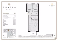 3 pokoje, mieszkanie 61,32 m², piętro 1, oferta nr 1.21, Imperial QUADRA, Kraków, Prądnik Biały, ul. Rybałtowska