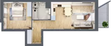 2 pokoje, mieszkanie 50,95 m², piętro 2, oferta nr 1.10, La Vie House, Kraków, Podgórze, ul. Łagiewnicka