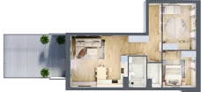 3 pokoje, mieszkanie 67,42 m², piętro 1, oferta nr 1.54, La Vie House, Kraków, Podgórze, ul. Łagiewnicka