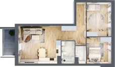 3 pokoje, mieszkanie 69,31 m², piętro 2, oferta nr 1.58, La Vie House, Kraków, Podgórze, ul. Łagiewnicka
