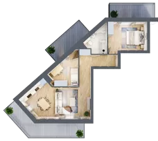 3 pokoje, mieszkanie 62,46 m², piętro 1, oferta nr 1.113, La Vie House, Kraków, Podgórze, ul. Łagiewnicka