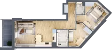 3 pokoje, mieszkanie 68,78 m², piętro 2, oferta nr 1.115, La Vie House, Kraków, Podgórze, ul. Łagiewnicka