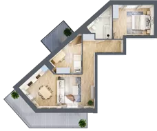3 pokoje, mieszkanie 64,40 m², piętro 2, oferta nr 1.120, La Vie House, Kraków, Podgórze, ul. Łagiewnicka