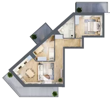3 pokoje, mieszkanie 64,40 m², piętro 3, oferta nr 1.128, La Vie House, Kraków, Podgórze, ul. Łagiewnicka