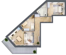3 pokoje, mieszkanie 64,40 m², piętro 4, oferta nr 1.136, La Vie House, Kraków, Podgórze, ul. Łagiewnicka