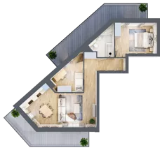 3 pokoje, mieszkanie 64,40 m², piętro 5, oferta nr 1.144, La Vie House, Kraków, Podgórze, ul. Łagiewnicka