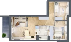 3 pokoje, mieszkanie 62,06 m², piętro 2, oferta nr 1.161, La Vie House, Kraków, Podgórze, ul. Łagiewnicka