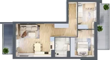 3 pokoje, mieszkanie 62,06 m², piętro 4, oferta nr 1.169, La Vie House, Kraków, Podgórze, ul. Łagiewnicka