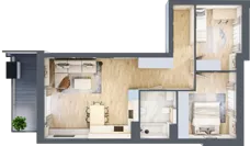 3 pokoje, mieszkanie 62,06 m², piętro 5, oferta nr 1.173, La Vie House, Kraków, Podgórze, ul. Łagiewnicka