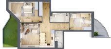 3 pokoje, mieszkanie 72,95 m², piętro 1, oferta nr 1.181, La Vie House, Kraków, Podgórze, ul. Łagiewnicka