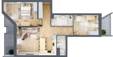 3 pokoje, mieszkanie 74,74 m², piętro 3, oferta nr 1.190, La Vie House, Kraków, Podgórze, ul. Łagiewnicka