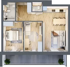 3 pokoje, mieszkanie 62,46 m², piętro 2, oferta nr 1.209, La Vie House, Kraków, Podgórze, ul. Łagiewnicka