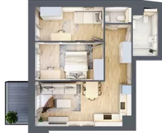 3 pokoje, mieszkanie 54,36 m², piętro 2, oferta nr 1.231, La Vie House, Kraków, Podgórze, ul. Łagiewnicka