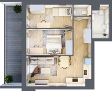 3 pokoje, mieszkanie 54,43 m², piętro 6, oferta nr 1.251, La Vie House, Kraków, Podgórze, ul. Łagiewnicka