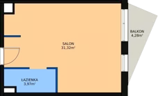 1 pokój, lokal inwestycyjny 36,19 m², piętro 1, oferta nr A.18, Cystersów 19, Kraków, Grzegórzki, ul. Cystersów 19