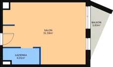 1 pokój, lokal inwestycyjny 36,45 m², piętro 3, oferta nr A.63, Cystersów 19, Kraków, Grzegórzki, ul. Cystersów 19