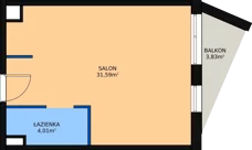 1 pokój, lokal inwestycyjny 36,45 m², piętro 3, oferta nr A.65, Cystersów 19, Kraków, Grzegórzki, ul. Cystersów 19