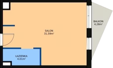 1 pokój, lokal inwestycyjny 36,45 m², piętro 3, oferta nr A.68, Cystersów 19, Kraków, Grzegórzki, ul. Cystersów 19