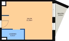 1 pokój, lokal inwestycyjny 36,45 m², piętro 3, oferta nr A.69, Cystersów 19, Kraków, Grzegórzki, ul. Cystersów 19