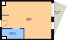 1 pokój, lokal inwestycyjny 36,45 m², piętro 3, oferta nr A.70, Cystersów 19, Kraków, Grzegórzki, ul. Cystersów 19
