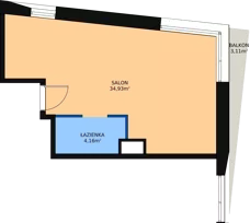 1 pokój, lokal inwestycyjny 39,87 m², piętro 3, oferta nr A.82, Cystersów 19, Kraków, Grzegórzki, ul. Cystersów 19