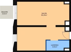 1 pokój, lokal inwestycyjny 45,76 m², piętro 3, oferta nr A.85, Cystersów 19, Kraków, Grzegórzki, ul. Cystersów 19