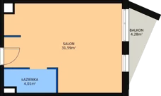 1 pokój, lokal inwestycyjny 36,45 m², piętro 4, oferta nr A.89, Cystersów 19, Kraków, Grzegórzki, ul. Cystersów 19