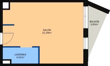 1 pokój, lokal inwestycyjny 36,51 m², piętro 4, oferta nr A.91, Cystersów 19, Kraków, Grzegórzki, ul. Cystersów 19