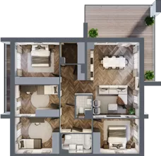 5 pokoi, mieszkanie 92,90 m², piętro 1, oferta nr 2.2, Imperial River Park, Kraków, Bronowice, Bronowice Małe, ul. Truszkowskiego