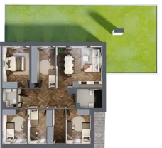 6 pokoi, mieszkanie 100,26 m², parter, oferta nr 1.1, Imperial River Park, Kraków, Bronowice, Bronowice Małe, ul. Truszkowskiego