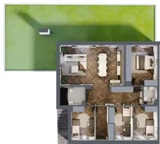 5 pokoi, mieszkanie 100,79 m², parter, oferta nr 2.1, Imperial River Park, Kraków, Bronowice, Bronowice Małe, ul. Truszkowskiego