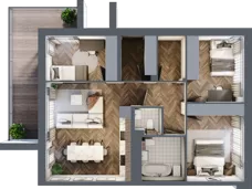 4 pokoje, mieszkanie 71,23 m², piętro 1, oferta nr 17.2, Imperial River Park, Kraków, Bronowice, Bronowice Małe, ul. Truszkowskiego