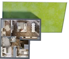 4 pokoje, mieszkanie 89,82 m², parter, oferta nr 19.1, Imperial River Park, Kraków, Bronowice, Bronowice Małe, ul. Truszkowskiego