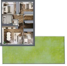 4 pokoje, mieszkanie 71,23 m², parter, oferta nr 16.1, Imperial River Park, Kraków, Bronowice, Bronowice Małe, ul. Truszkowskiego