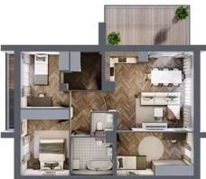 4 pokoje, mieszkanie 73,84 m², piętro 1, oferta nr 20.2, Imperial River Park, Kraków, Bronowice, Bronowice Małe, ul. Truszkowskiego