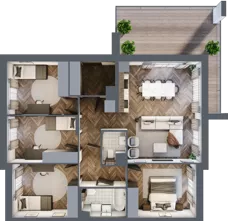 5 pokoi, mieszkanie 91,25 m², piętro 1, oferta nr 24.2, Imperial River Park, Kraków, Bronowice, Bronowice Małe, ul. Truszkowskiego