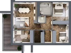 4 pokoje, mieszkanie 71,23 m², piętro 1, oferta nr 16.2, Imperial River Park, Kraków, Bronowice, Bronowice Małe, ul. Truszkowskiego